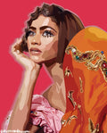 Zendaya Potrait Print in Pink